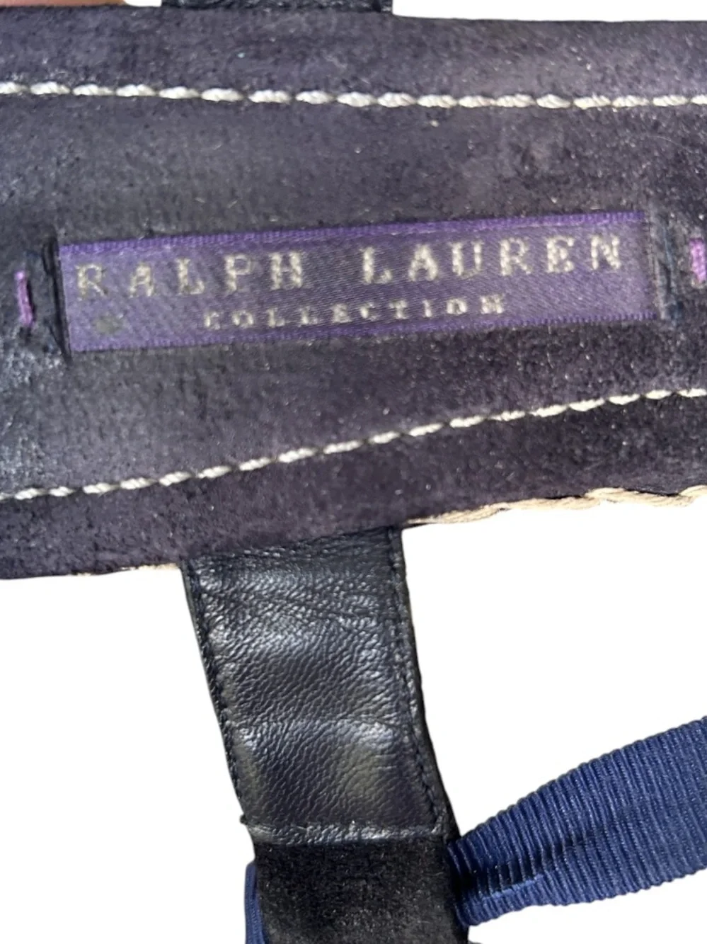 Ralph Lauren Collection Navy Suede Espadrille Wedge Made in Spain 8.5